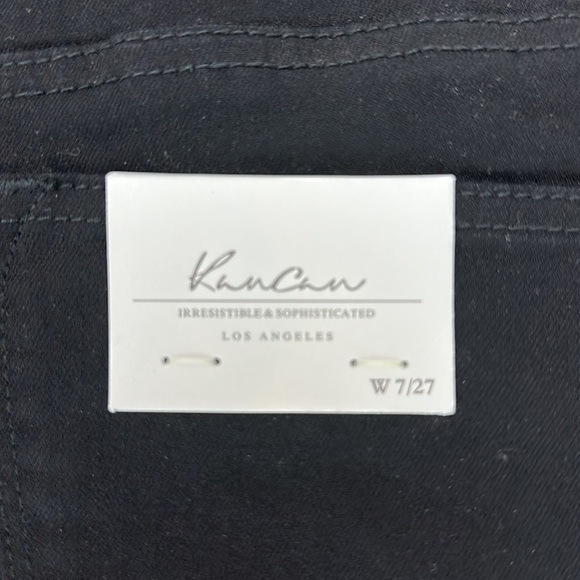 Kancan Black Mid Rise Denim Stretch Shorts W7 27 Frayed Raw Distressed H… - Picture 3 of 10